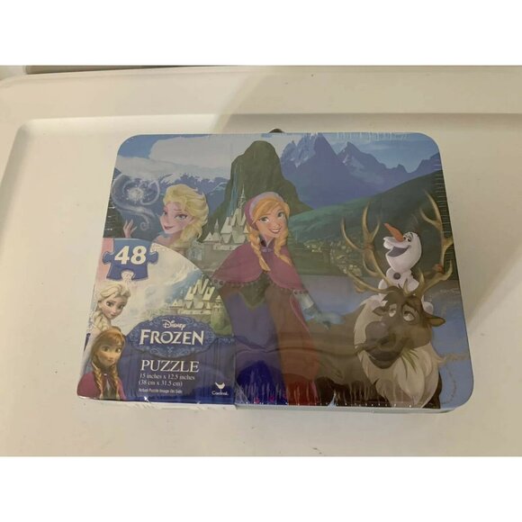 New Disney Frozen 48 Piece Puzzle Collectible Tin Lunch Box Sealed - Picture 5 of 7
